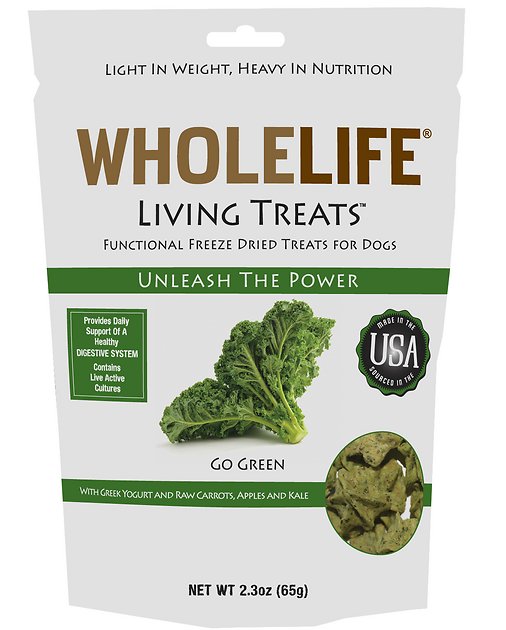 Whole Life Living Treats Go Green with Kale Freeze-Dried Dog Treats, 2.3-oz bag