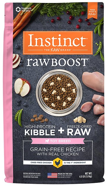 Instinct by Nature's Variety Raw Boost Toy Breed Grain-Free Recipe with Real Chicken Dry Dog Food, 4-lb bag