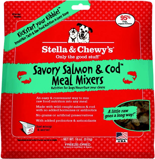 Stella & Chewy's Savory Salmon & Cod Meal Mixers Grain-Free Freeze-Dried Dog Food