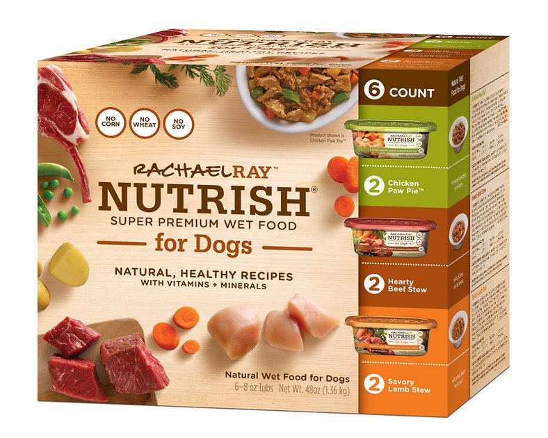 Rachael Ray Nutrish Natural Variety Pack Wet Dog Food, 8-oz tub, case of 6