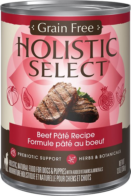 Holistic Select Beef Pate Recipe Grain-Free Canned Dog Food, 13-oz, case of 12