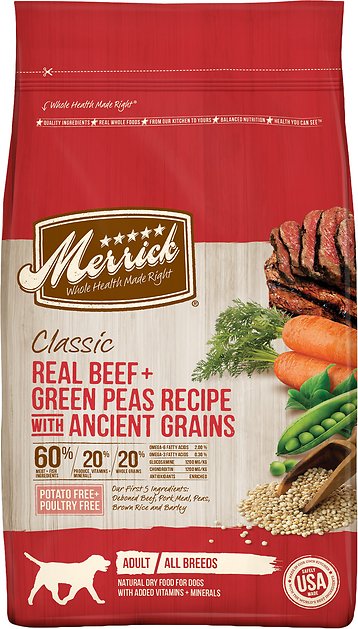 Merrick Classic Real Beef + Green Peas Recipe with Ancient Grains Adult Dry Dog Food