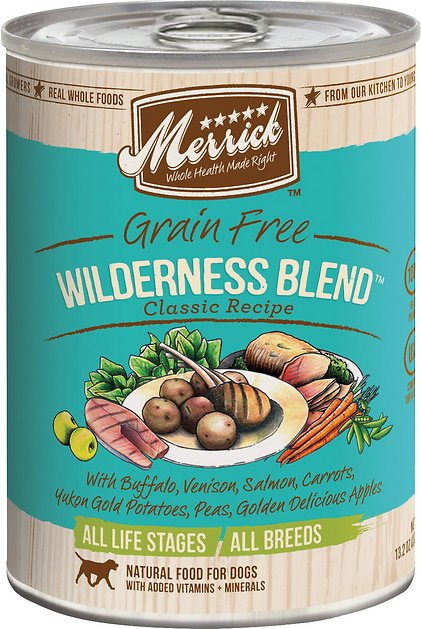 Merrick Classic Grain-Free Wilderness Blend Recipe Canned Dog Food 13.2-oz, case of 12