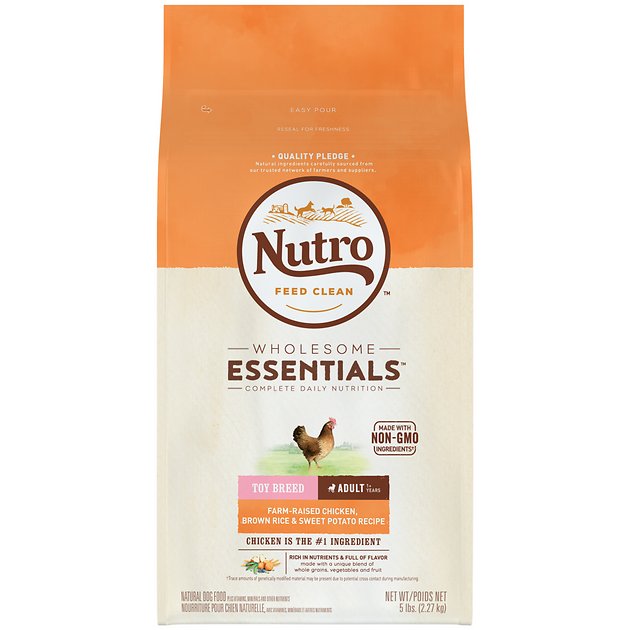 Nutro Wholesome Essentials Toy Breed Adult Farm-Raised Chicken, Brown Rice & Sweet Potato Recipe Dry Dog Food, 5-lb bag