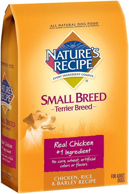 Nature's Recipe Small Breed Terrier Breed Chicken, Rice & Barley Recipe Dry Dog Food, 4-lb bag