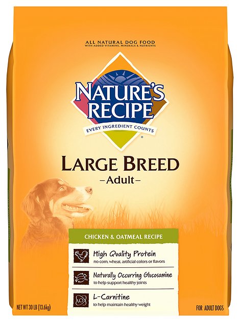 Nature's Recipe Large Breed Adult Chicken & Oatmeal Recipe Dry Dog Food, 30-lb bag