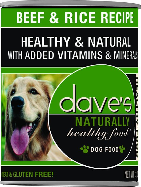 Dave's Pet Food Naturally Healthy Beef & Rice Recipe Canned Dog Food, 13.2-oz, case of 12