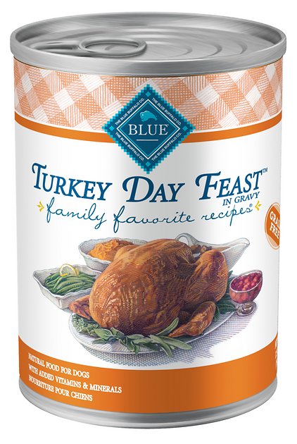 Blue Buffalo Family Favorite Grain-Free Recipes Turkey Day Feast Canned Dog Food, 12.5-oz, case of 12