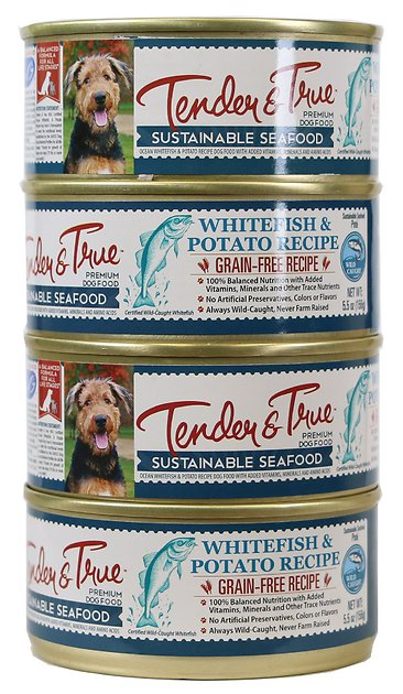 Tender & True Sustainable Seafood Ocean Whitefish & Potato Recipe Grain- Free Canned Dog Food