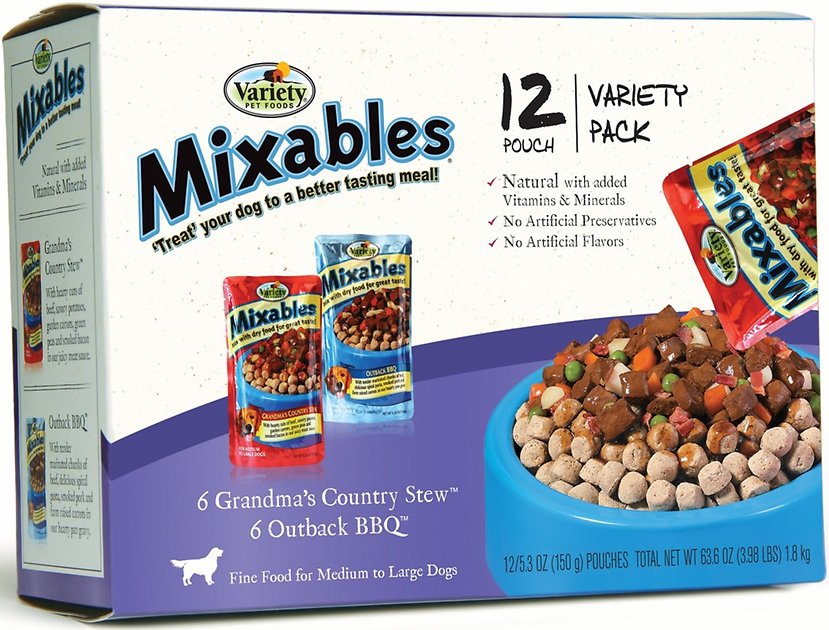 Variety Pet Foods Mixables Beef Lovers Variety Pack Dog Food Pouches