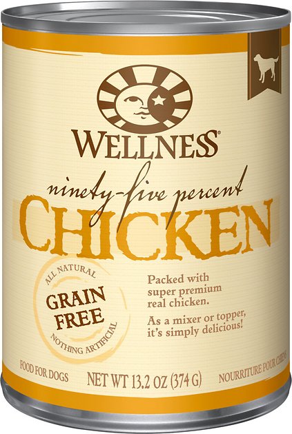 Wellness 95% Chicken Grain-Free Canned Dog Food, 13.2-oz, case of 12