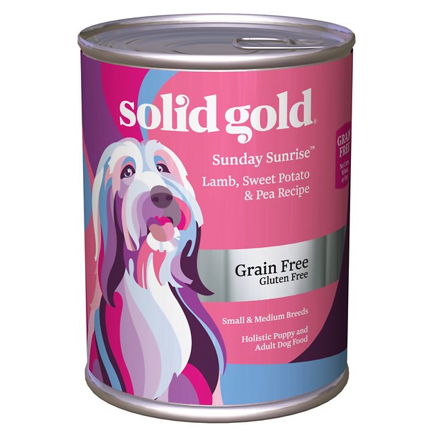 Solid Gold Sunday Sunrise Lamb, Sweet Potato & Pea Recipe Grain-Free Small & Medium Breed Canned Dog Food, 13-oz can, case of 12