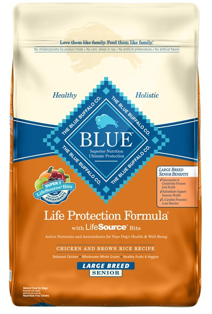 Blue Buffalo Life Protection Formula Large Breed Senior Chicken & Brown Rice Recipe Dry Dog Food, 30-lb bag