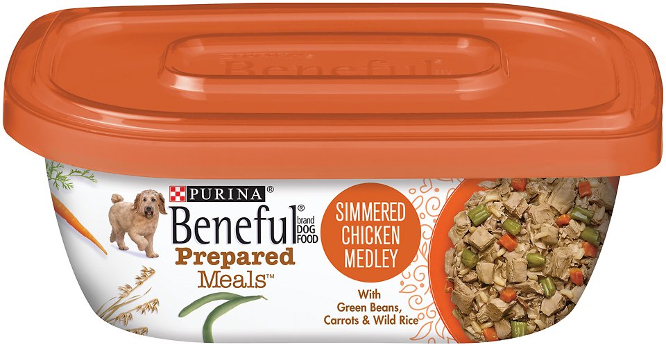 Purina Beneful Prepared Meals Simmered Chicken Medley with Green Beans, Carrots & Wild Rice Wet Dog Food, 10-oz, case of 8