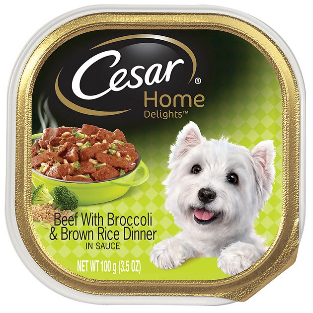 Cesar Home Delights Beef with Broccoli Dog Food Trays, 3.5-oz, case of 24