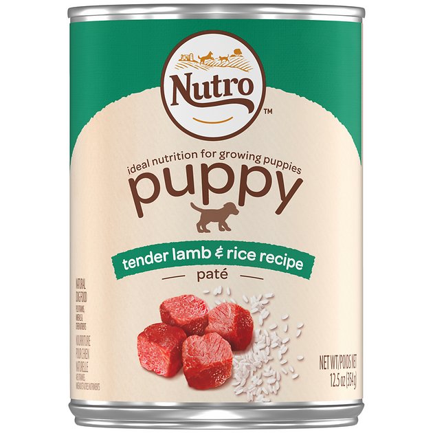 Nutro Puppy Tender Lamb & Rice Recipe Pate Canned Dog Food, 12.5-oz, case of 12