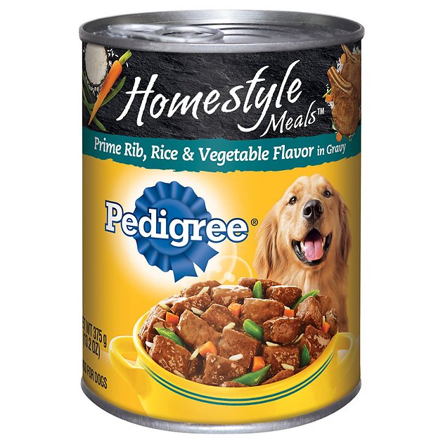 Pedigree Homestyle Meals Prime Rib, Rice & Vegetable Flavor in Gravy Canned Dog Food, 13.2-oz, case of 12