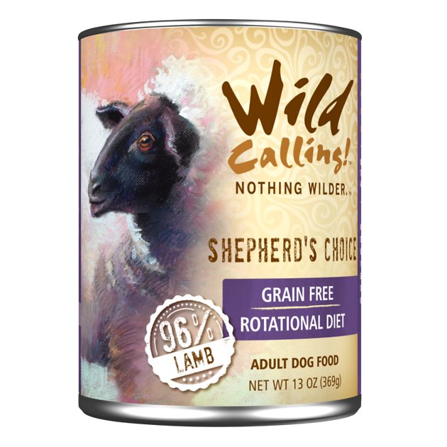 Wild Calling Shepherd's Choice 96% Lamb Grain-Free Adult Canned Dog Food, 13-oz, case of 12