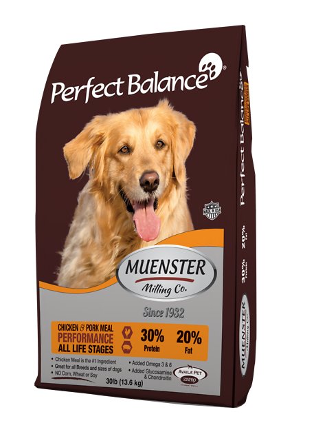 Muenster Perfect Balance Performance Chicken & Pork Meal All Life Stages Dry Dog Food