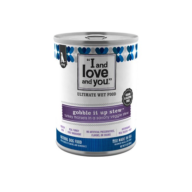 I and Love and You Gobble It Up Stew Grain-Free Canned Dog Food, 13-oz, case of 12