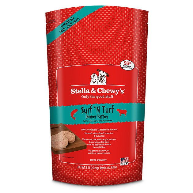 Stella & Chewy's Surf 'N Turf Dinner Patties Raw Frozen Dog Food, 6-lb bag