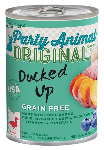 Party Animal Ducked Up Recipe Grain-Free Canned Dog Food, 13-oz, case of 12