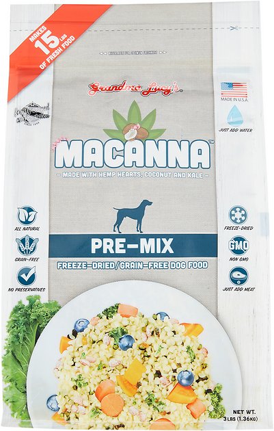 Grandma Lucy's Macanna Grain-Free/Freeze-Dried Dog Food Pre-Mix, 3-lb bag