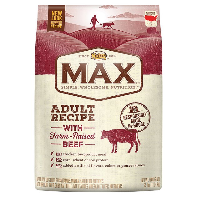 Nutro Max Adult Natural Beef Meal & Rice Recipe Dry Dog Food, 25-lb bag