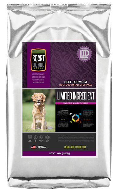 Sport Dog Food Elite Limited Ingredient Diet Beef Formula Grain-Free Dry Dog Food