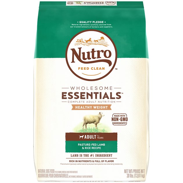 Nutro Wholesome Essentials Healthy Weight Adult Pasture Fed Lamb & Rice Recipe Dry Dog Food, 30-lb bag