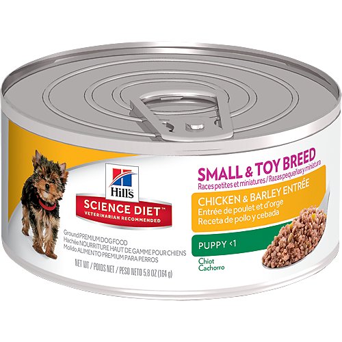 Hill's Science Diet Small & Toy Breed Puppy Chicken & Barley Entree Canned Dog Food, 5.8-oz, case of 24