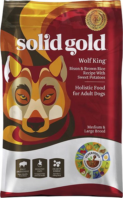 Solid Gold Wolf King Bison & Brown Rice Recipe with Sweet Potatoes Adult Dry Dog Food