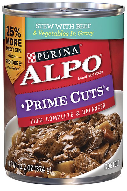 ALPO  Prime Cuts Stew with Beef & Vegetables in Gravy Canned Dog Food, 13.2-oz, case of 12