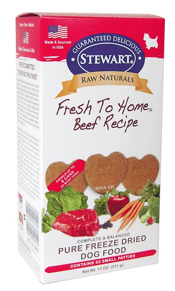 Stewart Raw Naturals Beef Recipe Patties Grain-Free Freeze-Dried Dog Food