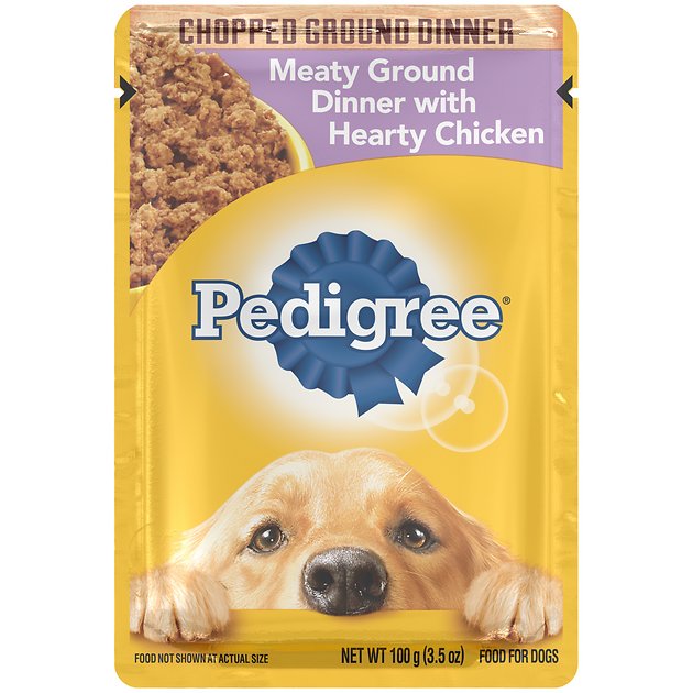 Pedigree Chopped Meaty Ground Dinner With Hearty Chicken Wet Dog Food, 3.5-oz, case of 16