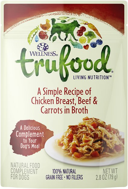 Wellness TruFood Chicken Breast, Beef & Carrots in Broth Grain-Free Dog Food Topper, 2.8-oz, case of 24