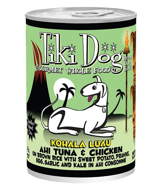 Tiki Dog Kohala Luau Ahi Tuna & Chicken on Brown Rice with Tiger Prawns Canned Dog Food, 14-oz, case of 12