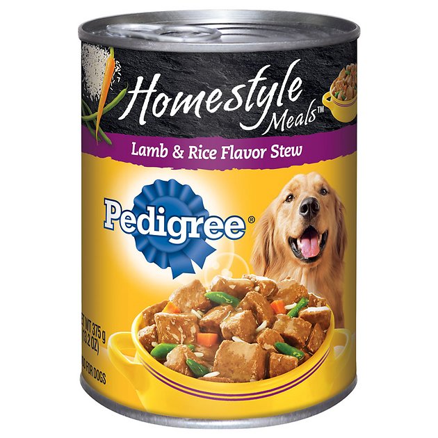 Pedigree Homestyle Meals Lamb & Rice Flavor Stew Canned Dog Food, 13.2-oz, case of 12