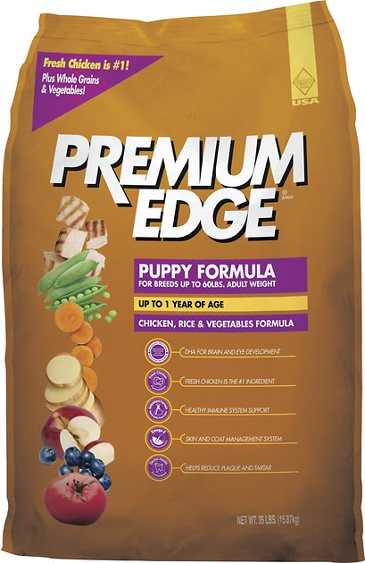 Premium Edge Puppy Small & Medium Breed Chicken, Rice & Vegetables Formula Dry Dog Food, 35-lb bag