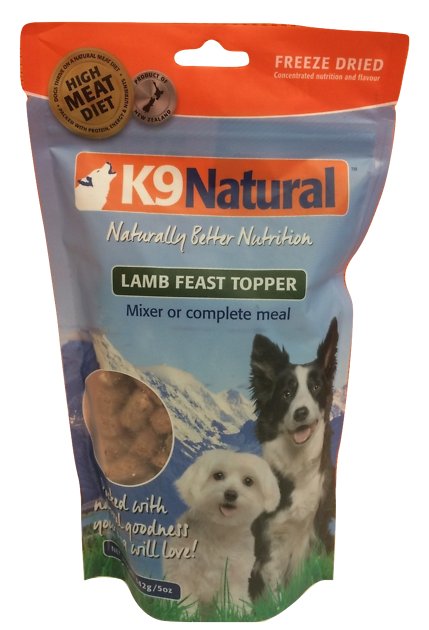 K9 Natural Lamb Feast Freeze-Dried Dog Food Topper, 5-oz bag