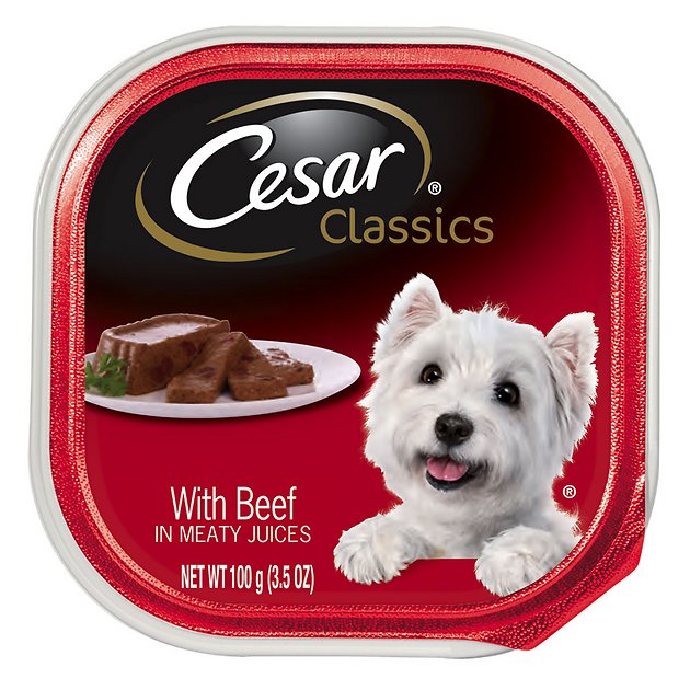 Cesar Original Pate with Beef Dog Food Trays, 3.5-oz, case of 24