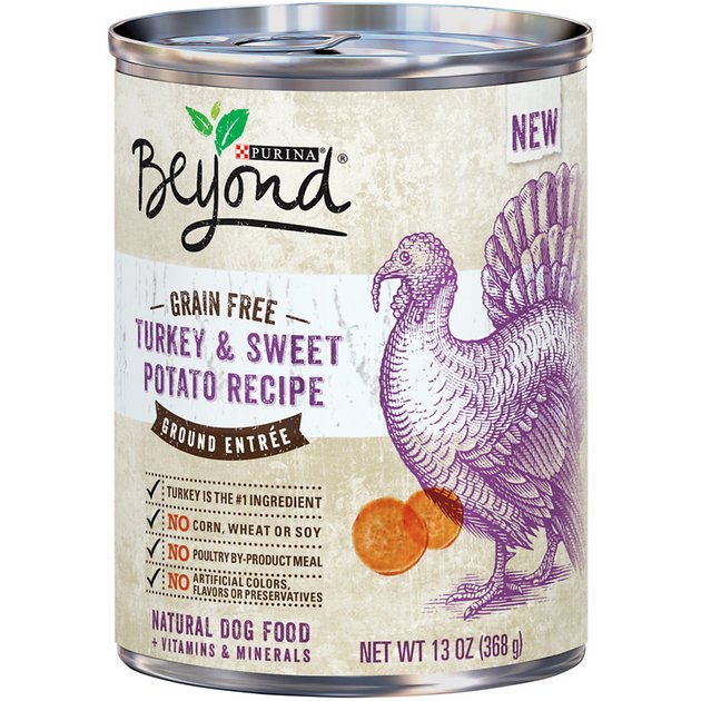 Purina Beyond Grain-Free Turkey & Sweet Potato Recipe Ground Entree Canned Dog Food, 13-oz, case of 12