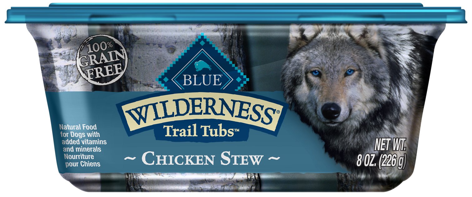 Blue Buffalo Wilderness Trail Tubs Chicken Stew Grain-Free Dog Food Trays, 8-oz, case of 8