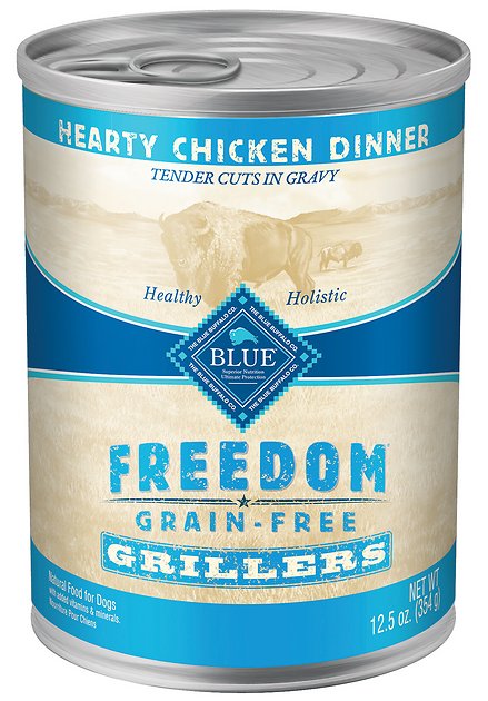 Blue Buffalo Freedom Grillers Hearty Chicken Dinner Grain-Free Canned Dog Food, 12.5-oz, case of 12