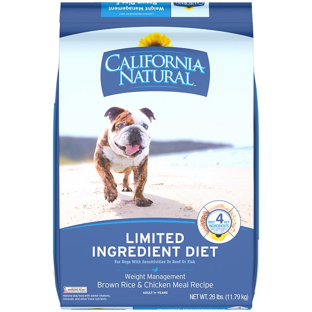 California Natural Adult Limited Ingredient Weight Management Brown Rice & Chicken Meal Recipe Dog Food, 26-lb bag