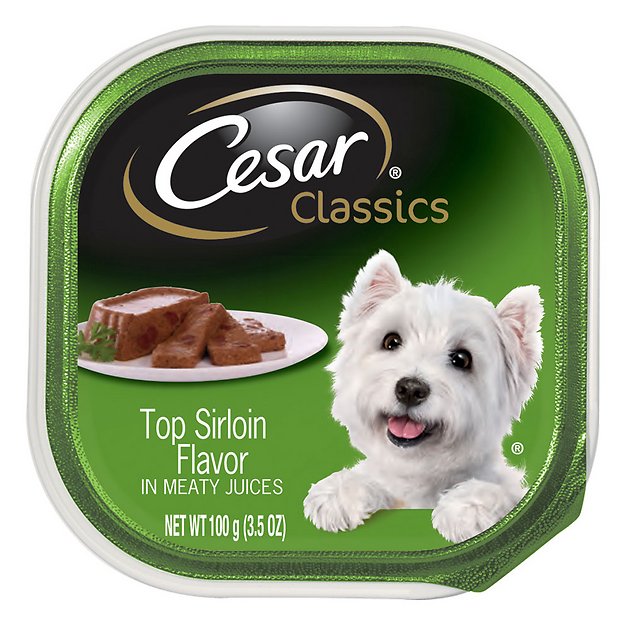 Cesar Classics Pate Top Sirloin Flavor Dog Food Trays, 3.5-oz, case of 24