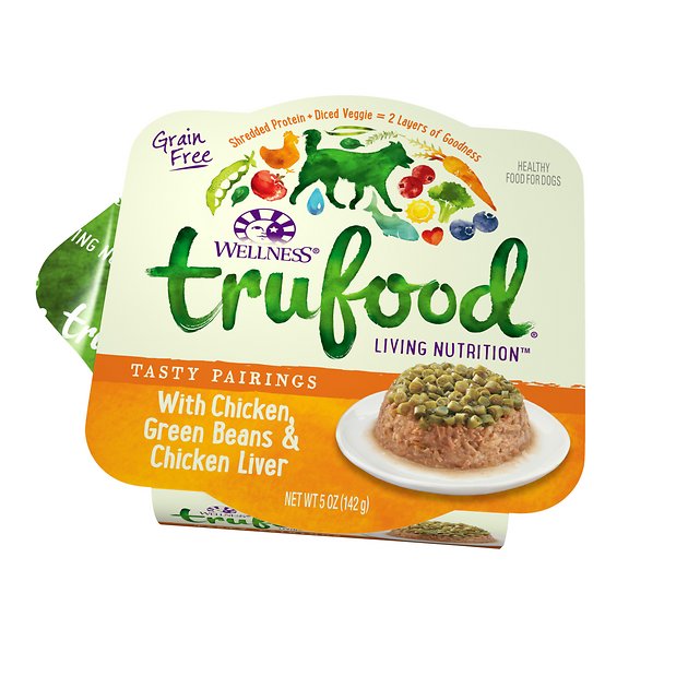 Wellness TruFood Tasty Pairings with Chicken, Green Beans & Chicken Liver Grain-Free Dog Food Trays, 5-oz, case of 24