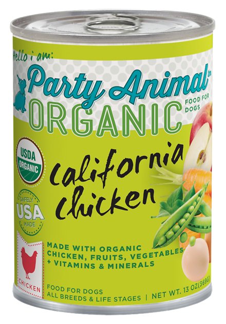 Party Animal California Chicken Recipe Canned Dog Food, 13-oz, case of 12