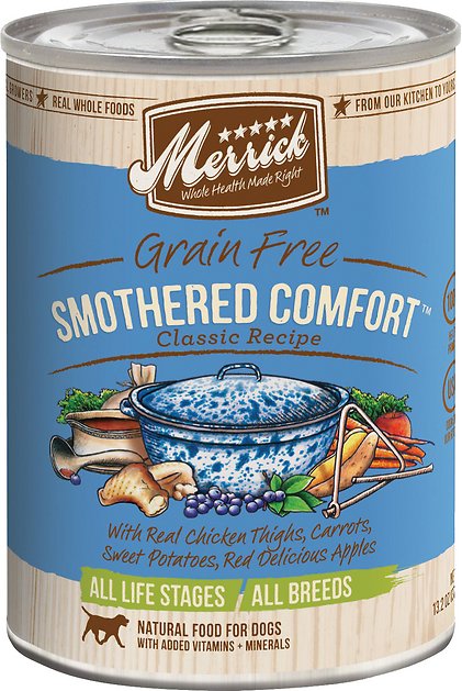 Merrick Classic Grain-Free Smothered Comfort Recipe Canned Dog Food, 13.2-oz, case of 12