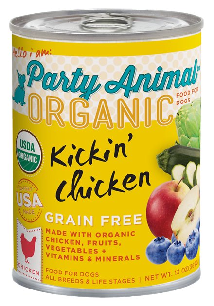 Party Animal Kickin' Chicken Recipe Grain-Free Canned Dog Food, 13-oz, case of 12